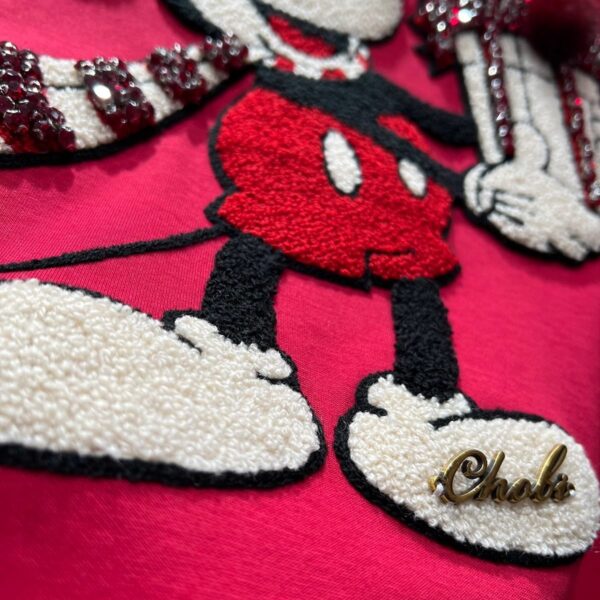 2060192025 New Style -32 Double Yarn One Size Mickey Short Sleeve T-shirt for Women Winter Large Edition Medium Length