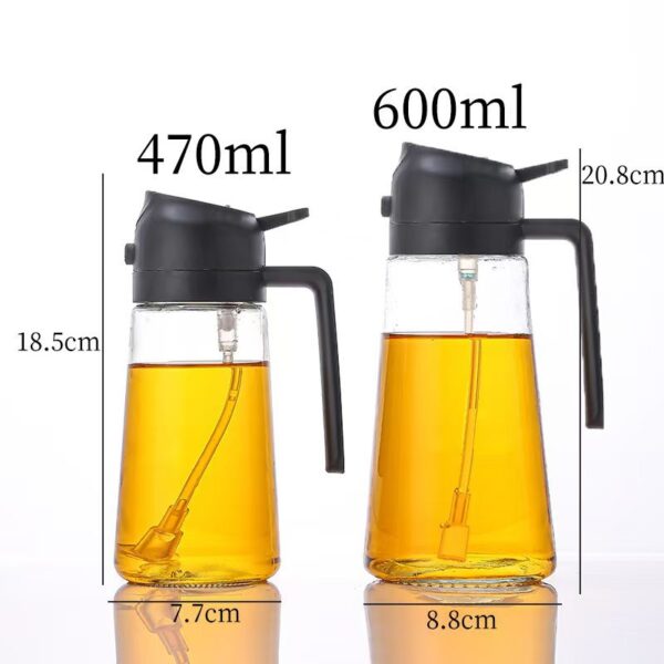 New oil pot for both spraying and pouring, kitchen and household use, controllable oil glass oil bottle, air fryer, press atomization spray nozzle