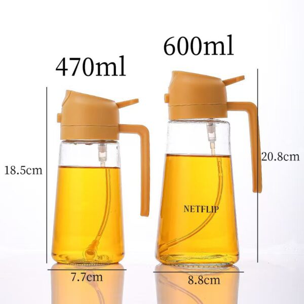 New oil pot for both spraying and pouring, kitchen and household use, controllable oil glass oil bottle, air fryer, press atomization spray nozzle