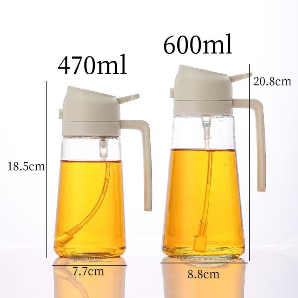New oil pot for both spraying and pouring, kitchen and household use, controllable oil glass oil bottle, air fryer, press atomization spray nozzle
