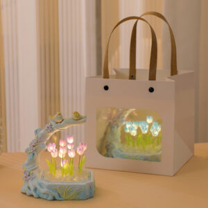 Flowers, birds, tulips, bedroom, bedside atmosphere, small night light, desktop decoration, Teacher's Day best friend gift