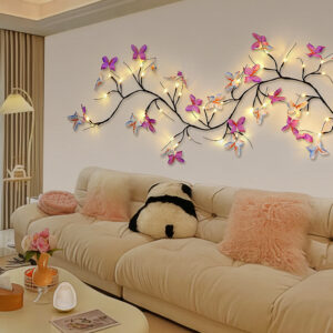 LED Flexible Shaped Rattan Lamp Butterfly Flower Leaf Interior Decoration Wall Decoration Romantic Atmosphere Lamp