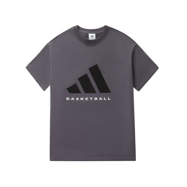 Adidas collaboration Basketball silicone logo loose casual round neck men's and women's couple's short sleeved T-shirt