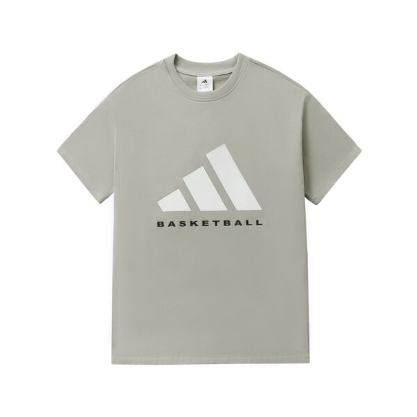 Adidas collaboration Basketball silicone logo loose casual round neck men's and women's couple's short sleeved T-shirt