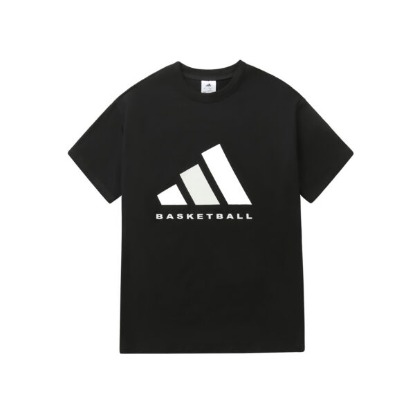 Adidas collaboration Basketball silicone logo loose casual round neck men's and women's couple's short sleeved T-shirt