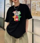 Nike tricolor bear 🐻 Couple Short Sleeve Versatile T-shirt Short Sleeve Couple Style