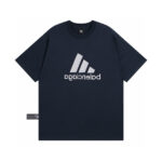 【 Top Version. Official Website Quality 】 BLCG/ALENCIAGA/Balenciaga Joint Adidas Classic Logo Combination in Front, Embroidered Short Sleeve T-shirt with Double sided Front and Back Wear