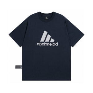 【 Top Version. Official Website Quality 】 BLCG/ALENCIAGA/Balenciaga Joint Adidas Classic Logo Combination in Front, Embroidered Short Sleeve T-shirt with Double sided Front and Back Wear